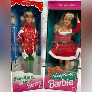 Caroling Fun Barbie & Holiday Hostess Barbie (2 dolls) Special Editions